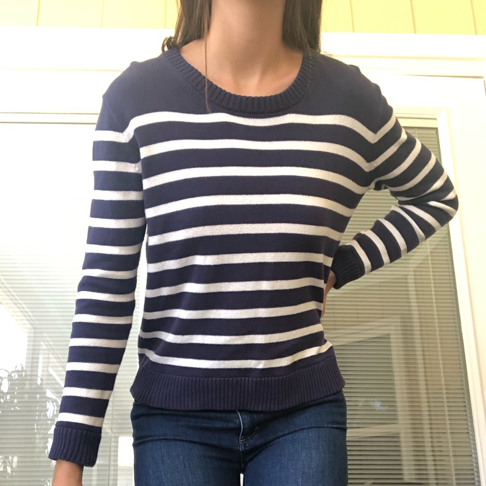 J. Crew navy striped sweater